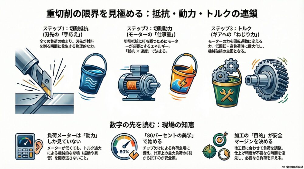 重切削:抵抗・動力・トルク